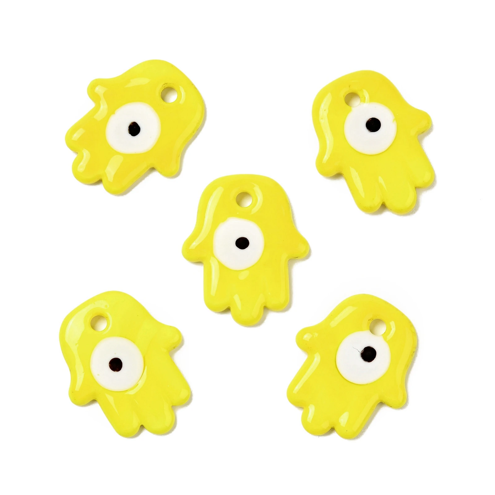 20pcs Lampwork Hamsa Hand Eye Charms Pendants for Earring Necklace DIY Jewelry Making Handmade Accessories