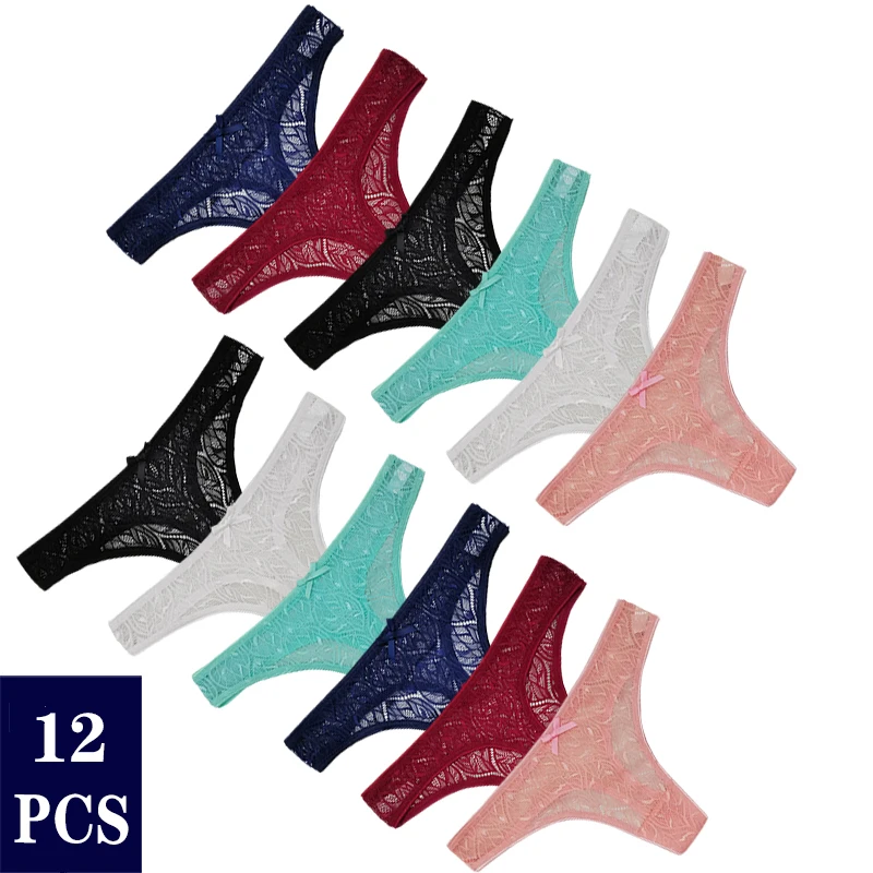 

M-XL Lace Panties Female Underpants Sexy Panties for Women Briefs Underwear Plus Size Pantys Lingerie 12PCS/Set 6 Solid Color