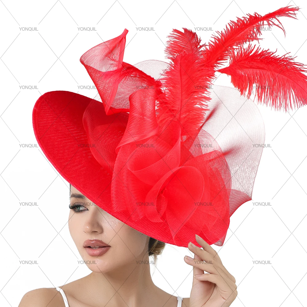 High Quality Feather Headpiece Fascinator Hats in Multiple Colors Party Hair Clips Bridal Accessory SYF1073