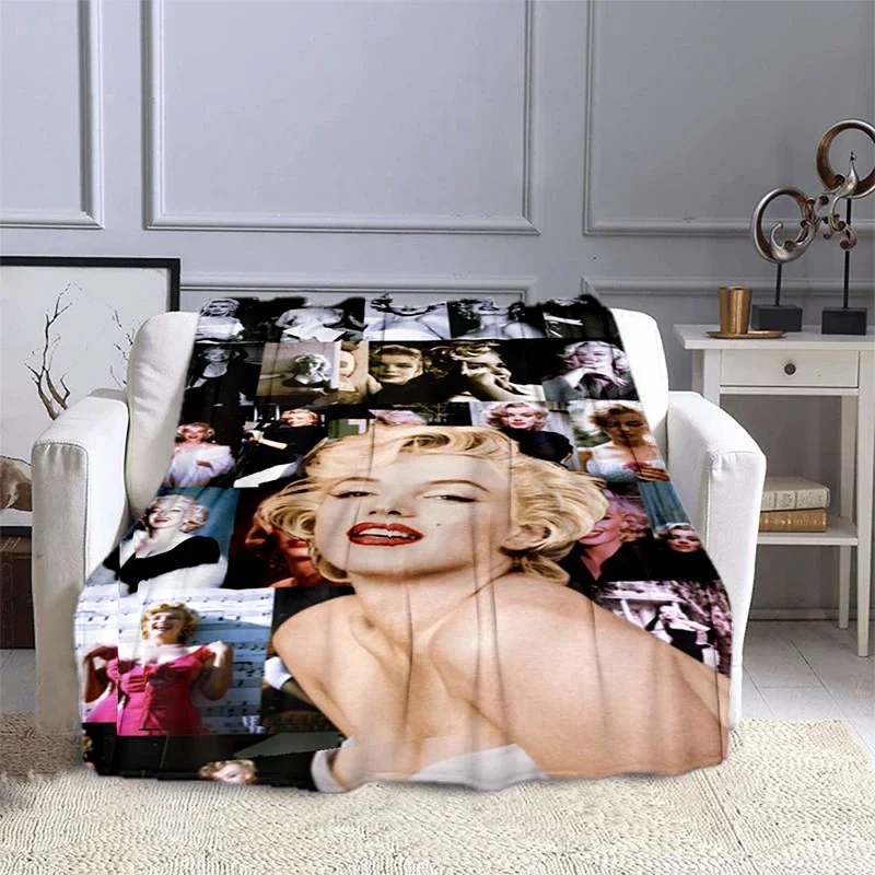 Marilyn-Monroe Printed Blanket, Fashionable Sofa, Air Conditioning, Fashionable, Leisure, Office, Travel, Soft, Customizable