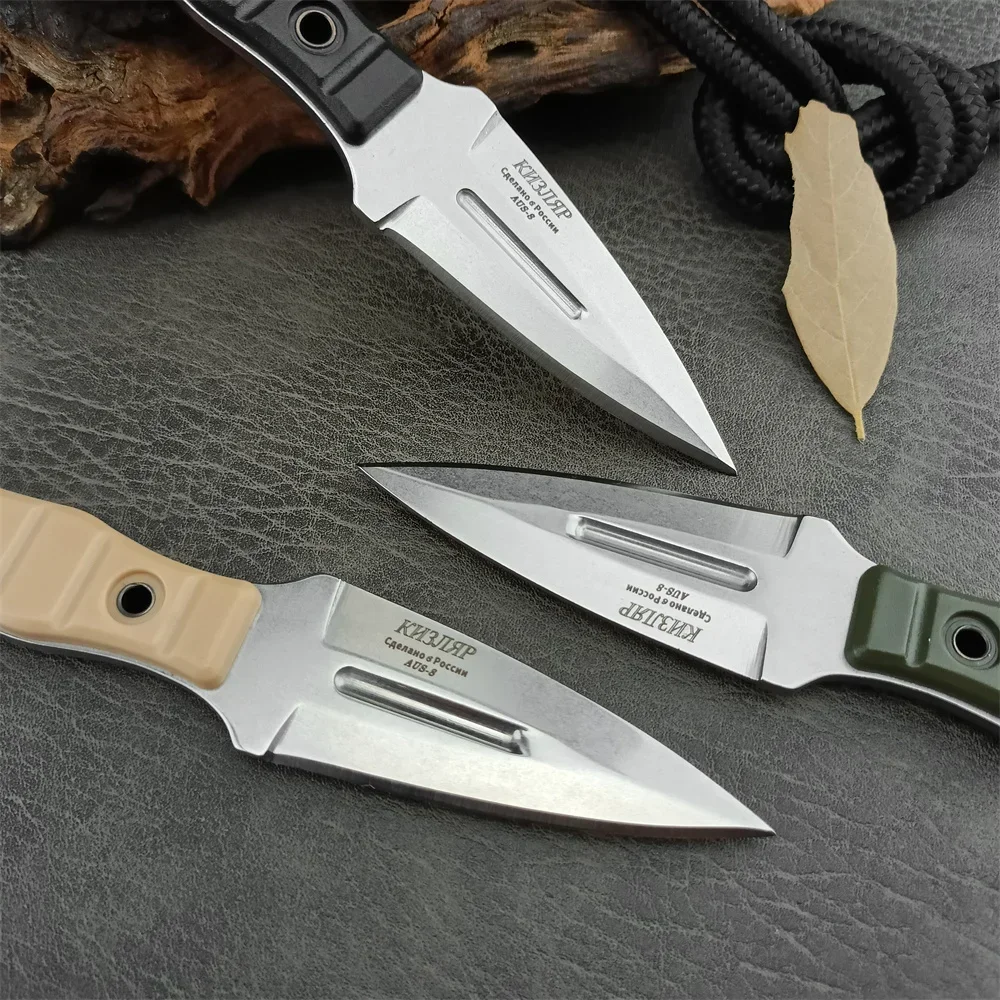 Russian Kizlyar Fixed Blade Knife 8Cr13Mov Blade Nylon Fiber Handle Outdoor EDC Survival Camping Hiking Hunting Tools