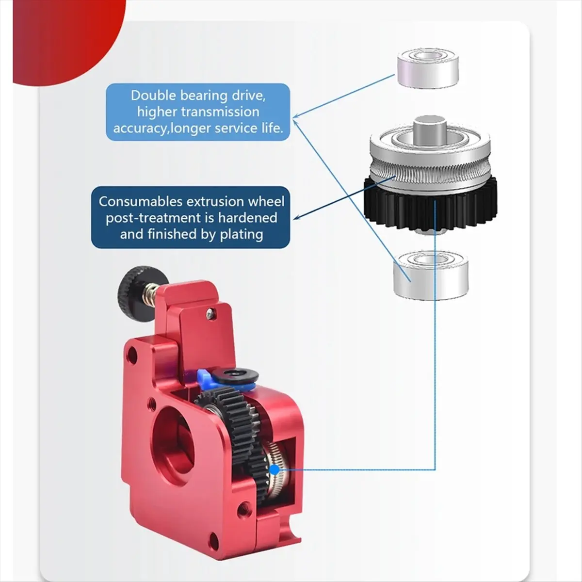 

Комплект экструдера BOFF Upgrade K1C PRO, цельнометаллический, с кронштейном, двойной редуктор, без двигателя, для 3D-принтеров K1C/K1/Max/ELF/Pro