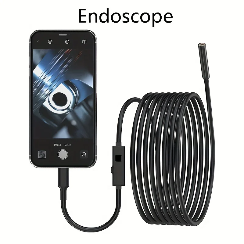 8MM 5m IP67 Waterproof Endoscope Camera 8 LEDs USB Android Flexible Borescope for IPhone, Android , PC