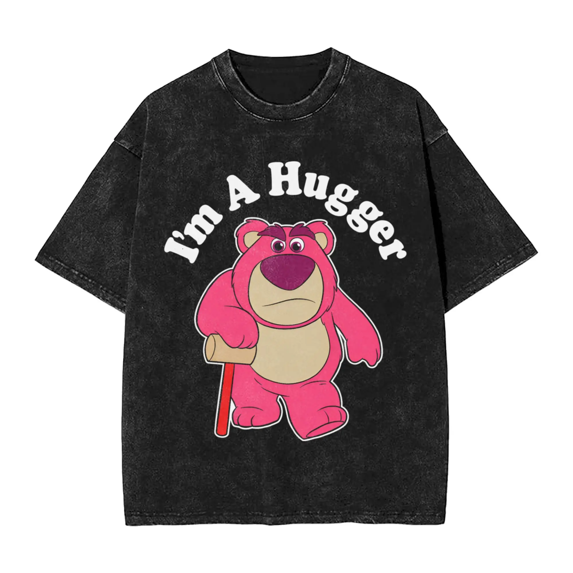 

Toy Story I'm A Hugger Lotso The Bear Portrait Футболки для мужчин Новинка Футболки из чистого хлопка с круглым вырезом Футболки с короткими рукавами Одежда
