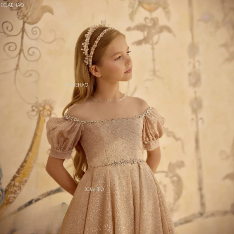 

Детское свадебное платье с цветочным узором для девочек, детская официальная вечерняя одежда принцессы, платья, праздничное платье для дня рождения, торжественное представление