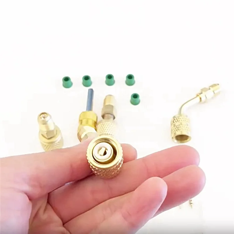 R410 Adapter Kit Metal Mini Split Vacuum Pump Set Sturdy R410 Converter Connector Durable 1/4SAE To 5/16SAE Adapter-A79G