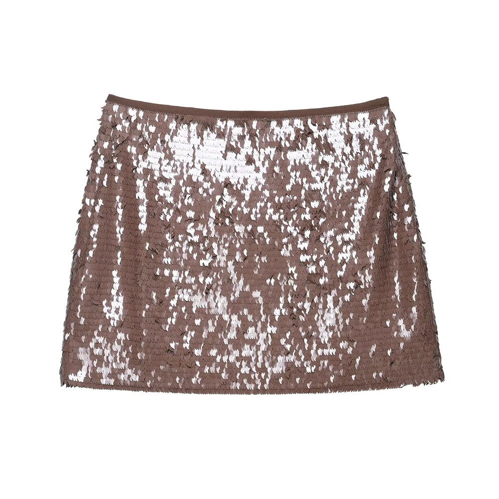 

Teen Girls Skirt 2025 New Fashion Sequin Mini Skirt for Girl Casual Chic Ladylike Girl Clothes 15-18 Years