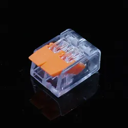 15pcs 0.5-4.0MM2 Orange Quick Terminal, Transparent Press Type, 1 In And 1 Out Transparent Press Type Wire Connector