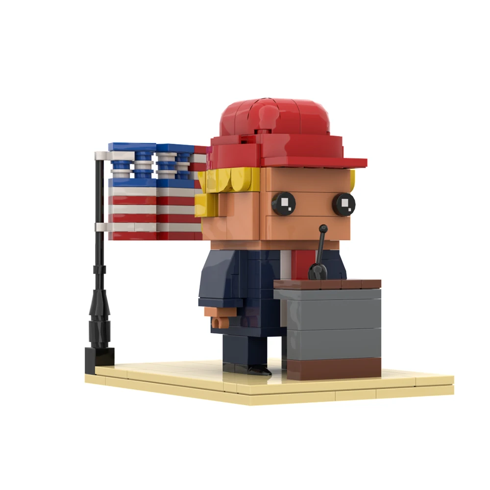 Gobricks MOC Trump Building Blocks Modello Presidential Cartoon Giocattoli fai da te Regalo