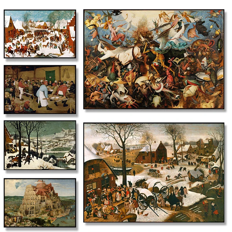(No frame)Pieter Bruegel The Elder Classic Artwork The Fall of The Rebel Angels Reproduction HD Printed Poster Canvas Paintin