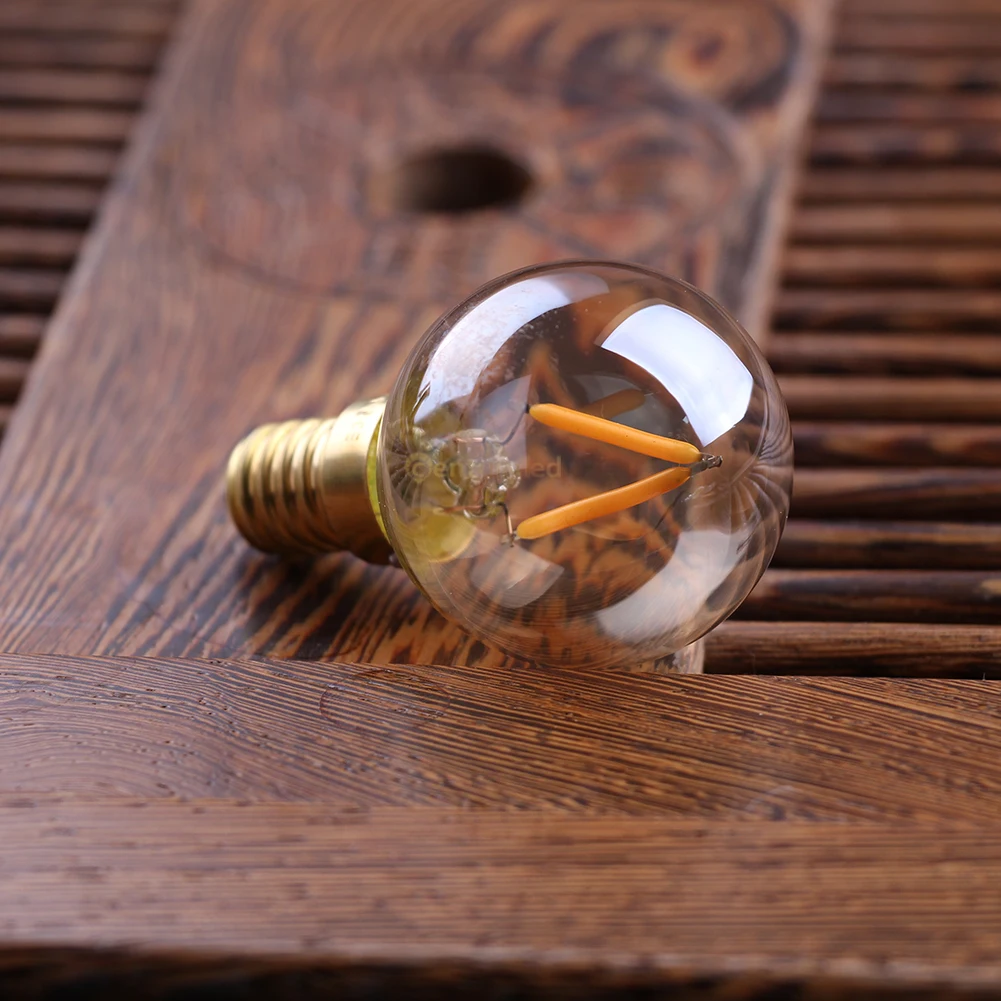 G40 Gold Tint Globe LED Filament Bulbs E14 1W Dimmable