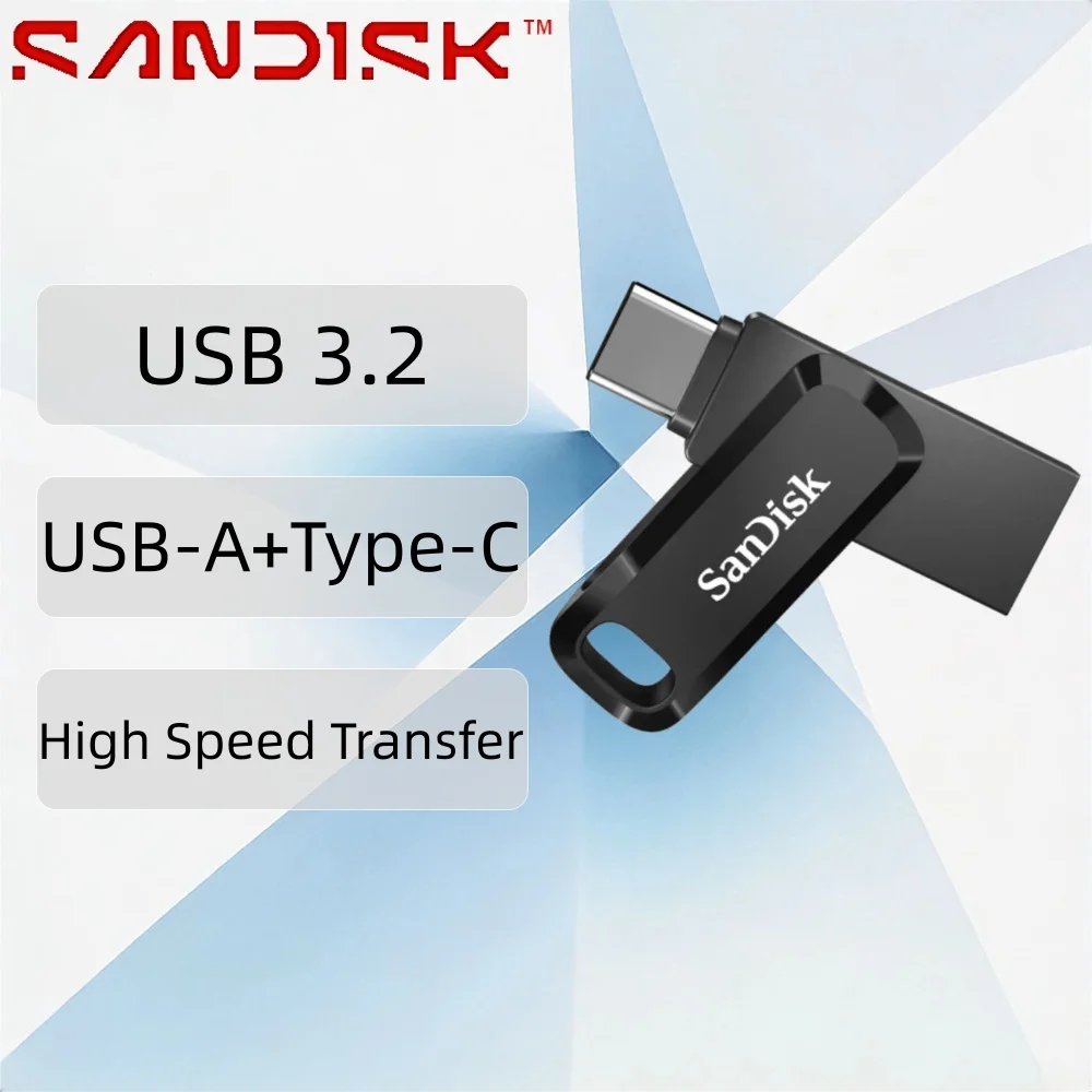 SanDisk USB Flash Drive, 64GB 128GB 256GB Genuine High-Speed Dual Interface Type-C Flash Drive, Works for Phone & PC