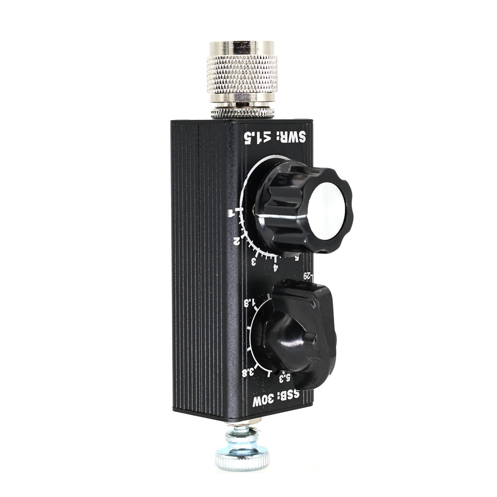 هوائي عالمي HF/VHF/UHF 1.8-470 ميجا هرتز - طاقة 30 وات، مقبض SWR قابل للتعديل، يتضمن 3 محولات للراديو