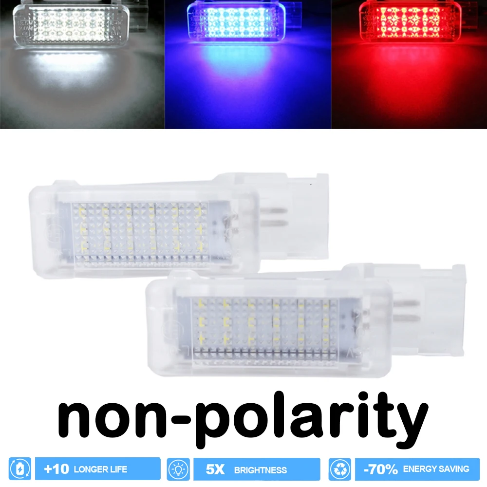 2x Car Footwell Interior LED Lighting for Skoda Rapid Superb White Blue Red Luggage Compartment Trunk Lights