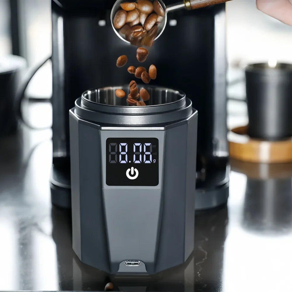CAFOVO SC130 Dosing Scale with Built-in Catch Cup Coffee Powder Weighing Cup Powder Receiving Accurate 0.1g for 58mm Portafilter