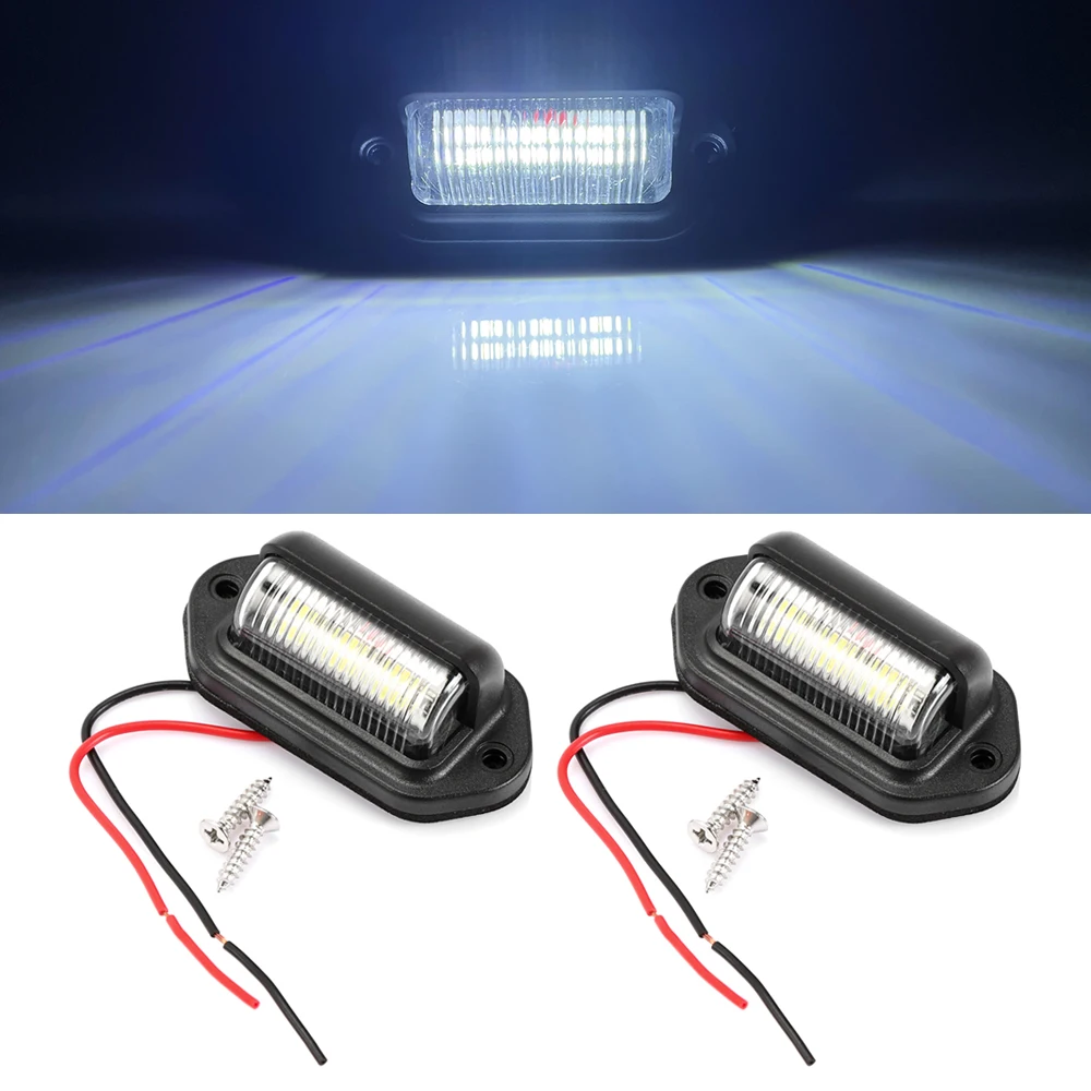 2PCS 6 LED Car License Number Plate Light for SsangYong Actyon Korando Kyron Musso Rexton Tivoli