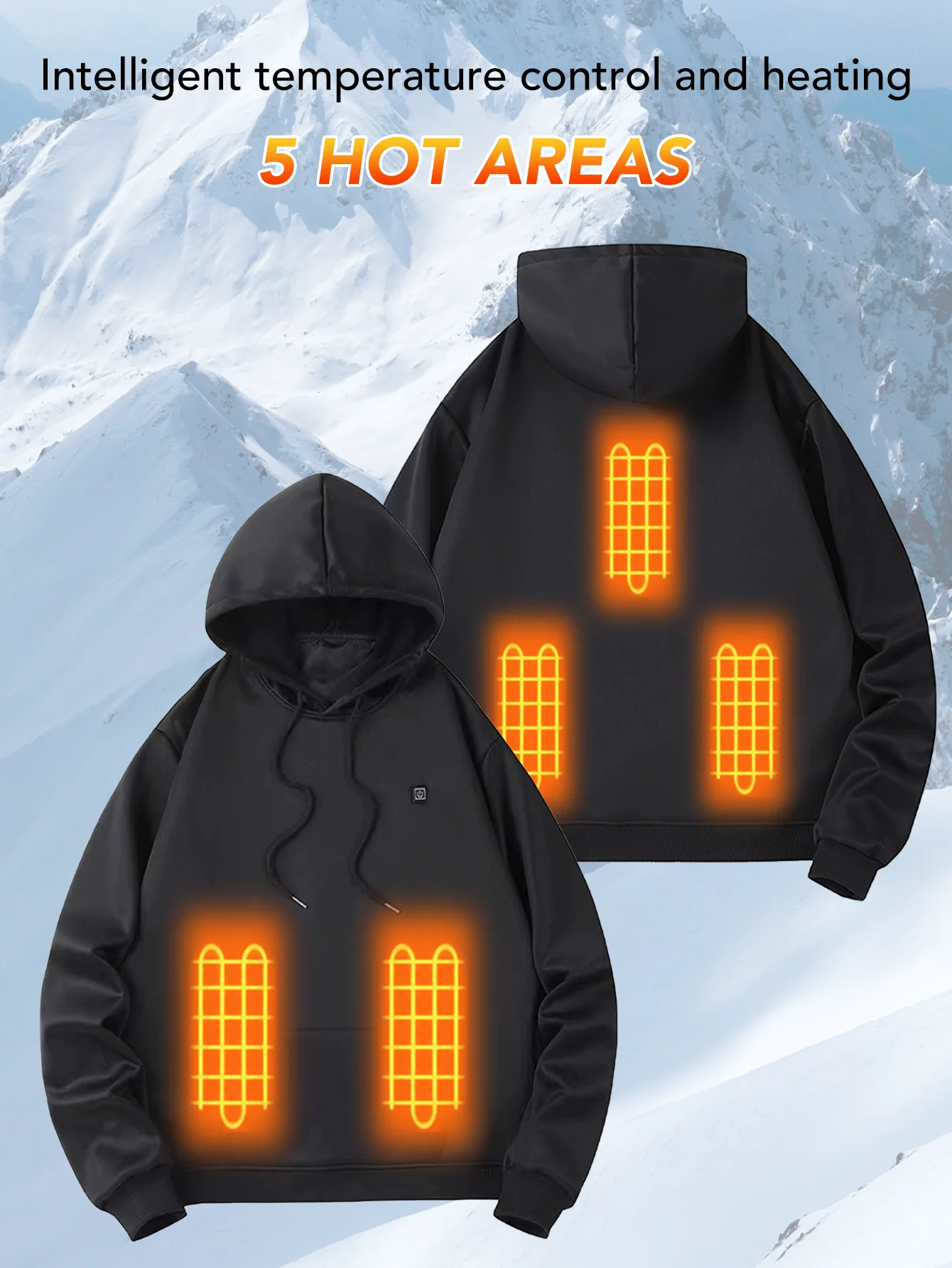 

Толстовка с подогревом, электрическая куртка, толстовка с капюшоном, 3-уровневая регулировка температуры, зимняя мода, тепло, походы на открытом воздухе, рыбалка,