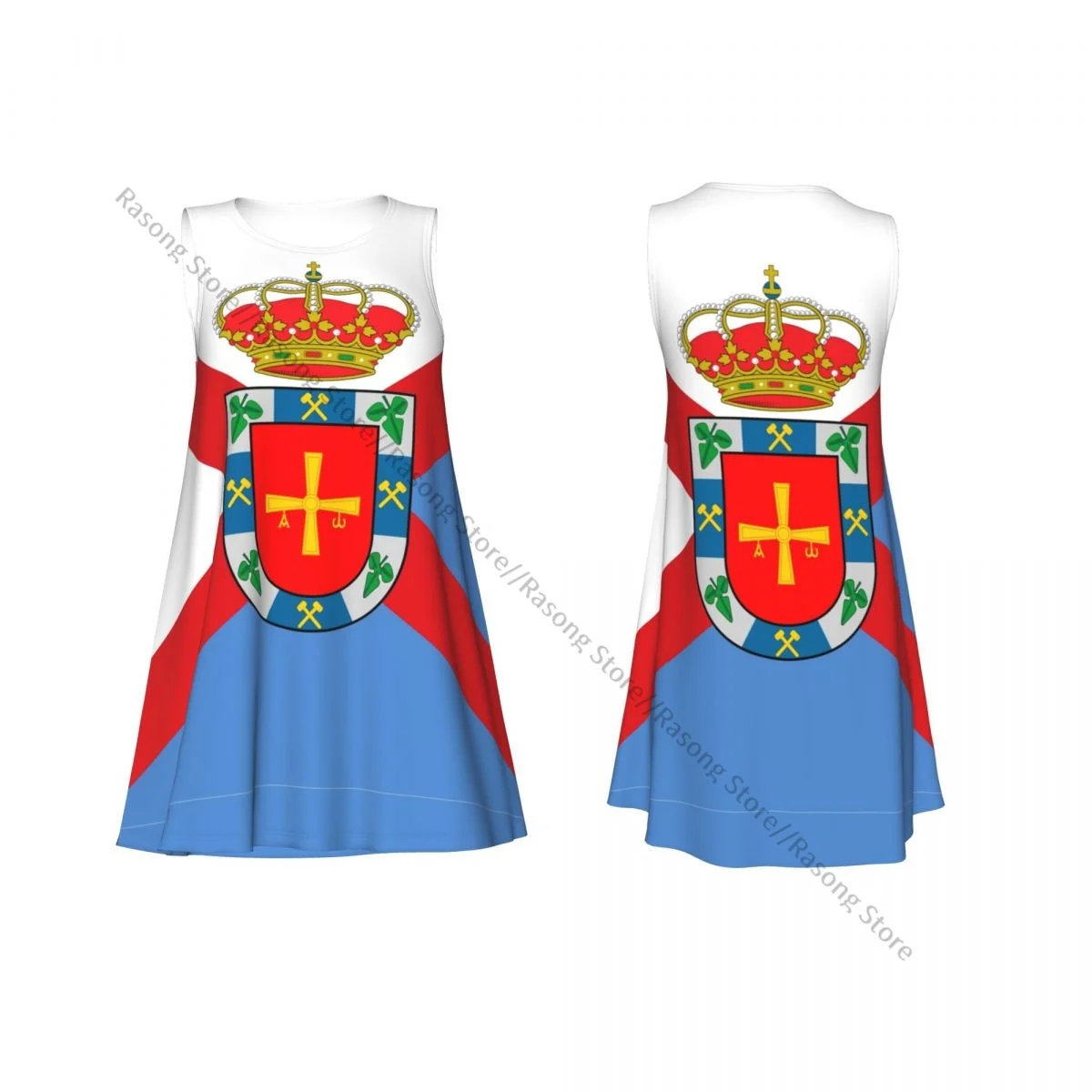 Abito da donna T-shirt casual estiva Abiti da spiaggia Coprispalle con bandiera El Bierzo