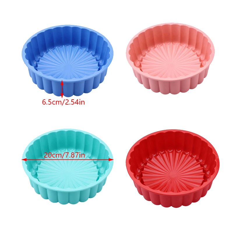 Cakes Pan Round Silicone Baking Pan Sponge Flan Mold Strawberry Shortcake Baking Pan Kitchen Silicone Moulds