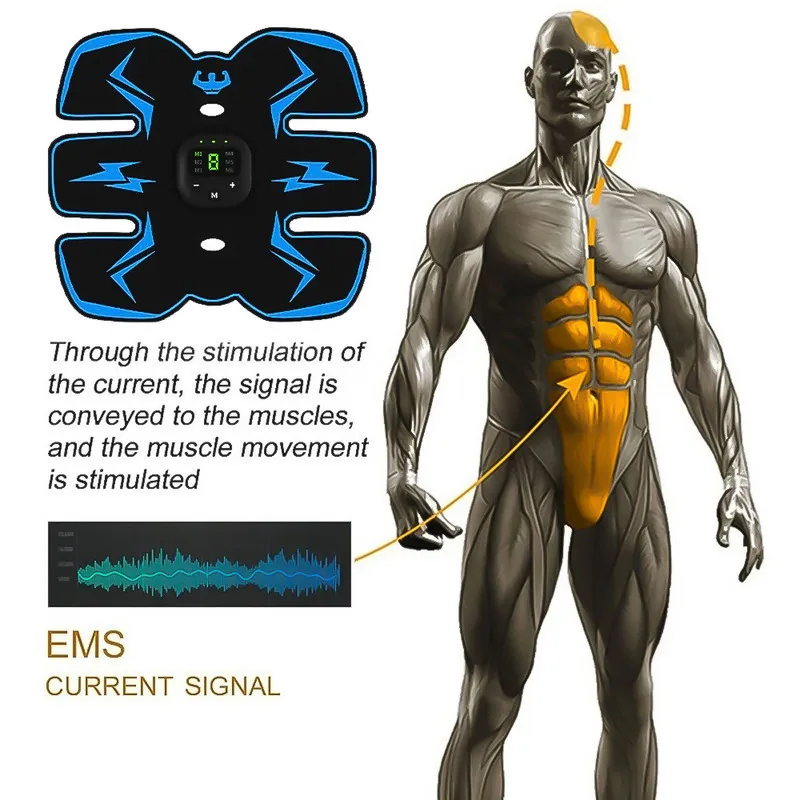 EMS Abs Wireless Leg Arm Belly Exercise  Abdominal Muscle Stimulator Trainer Electric Simulators Massage Press Workout Home Gym