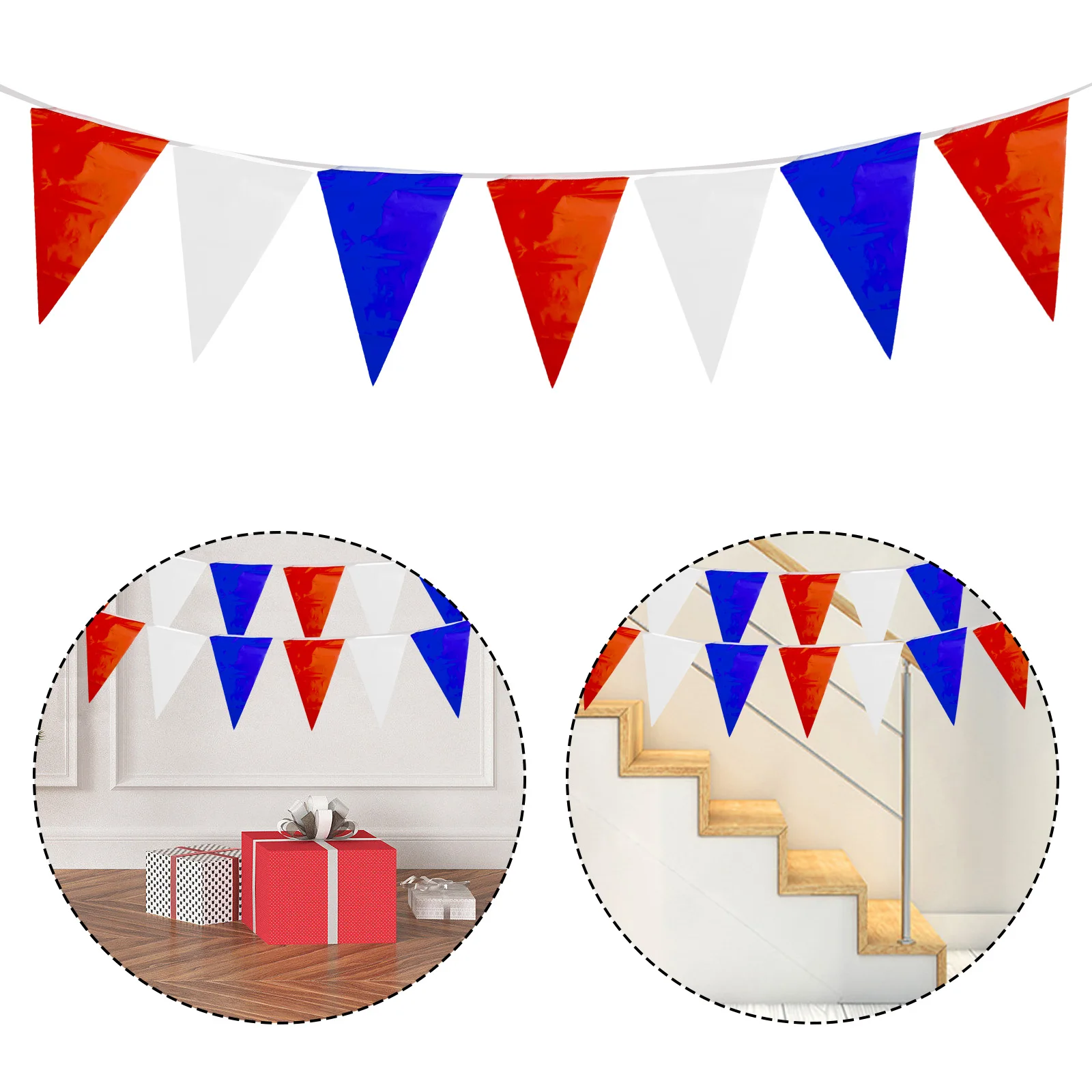 Brand New String Flag Bunting White 20*30cm 50pc For Celebrations Home Decoration PE Party Supplies Red Wall Art