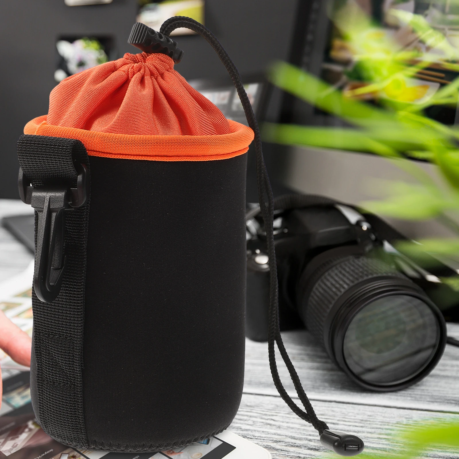 

4pcs Waterproof Camera Lens Bags Drawstring Design Dustproof Sandproof Protection For Dslr Lenses Outdoor Travel Storage