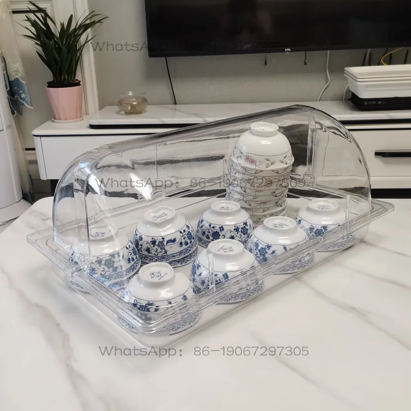 Flip Cover Bread, Snack Cake, Food Preservation with Lid, Plastic Display Box, Transparent Dust Cover, Fruit Plate.