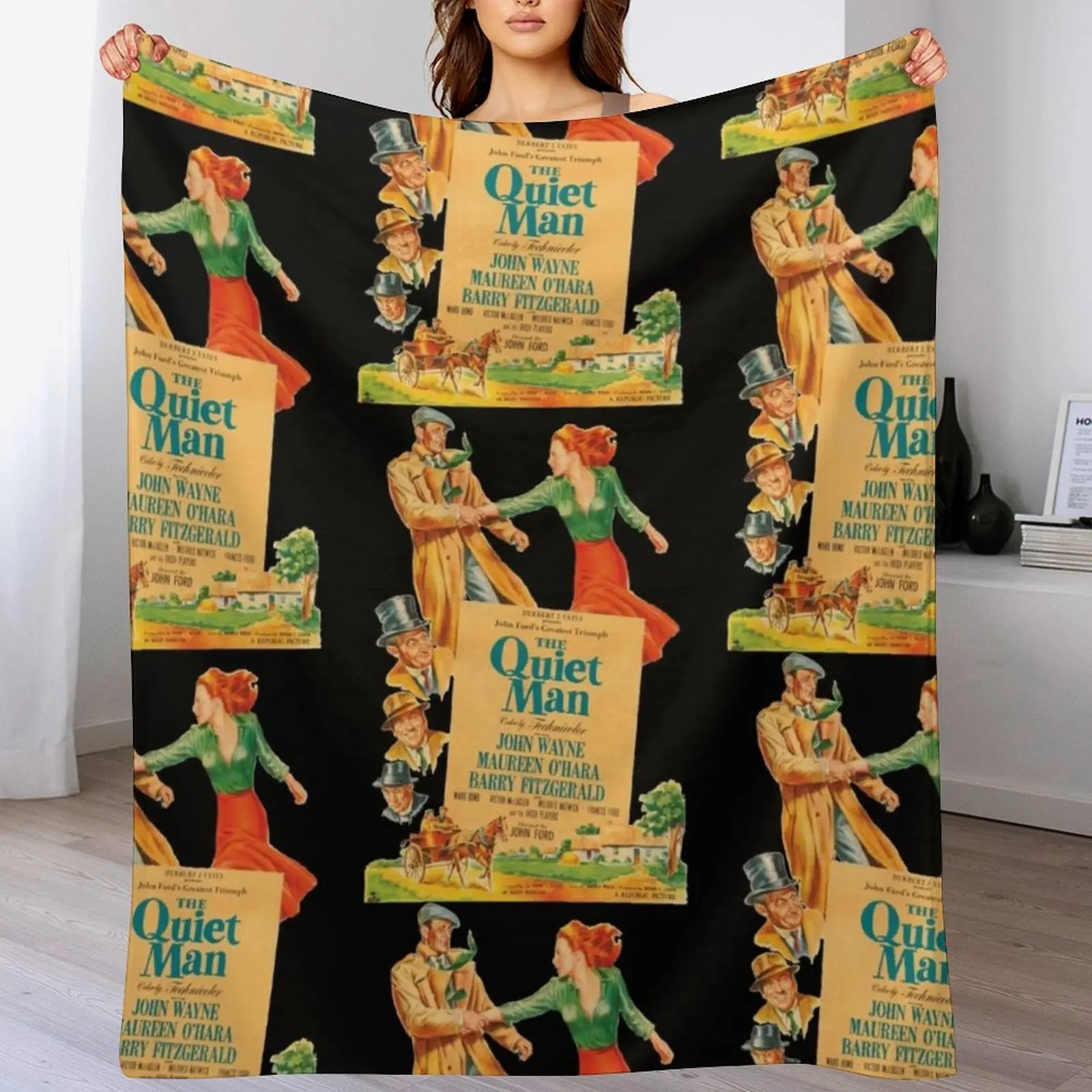 Плед "Молчаливый человек" с Джоном Уэйном и классическим дизайном