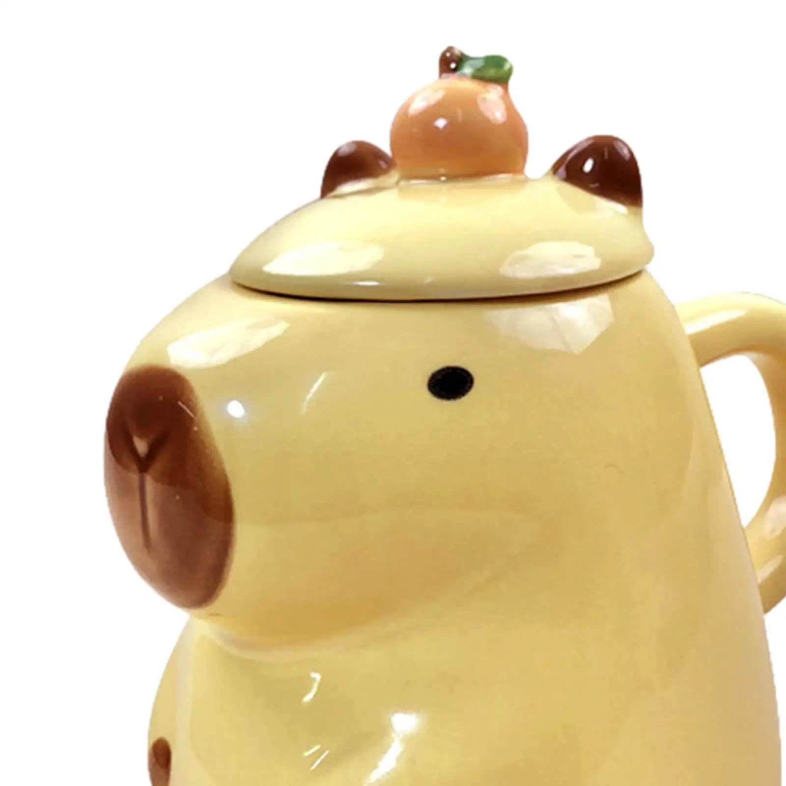 Capybara Teacup Cute Animal Ceramics 15oz Mug Gift with Lid for Boys Girls Coffee Mug for Thanksgiving Parties Home Office Desk