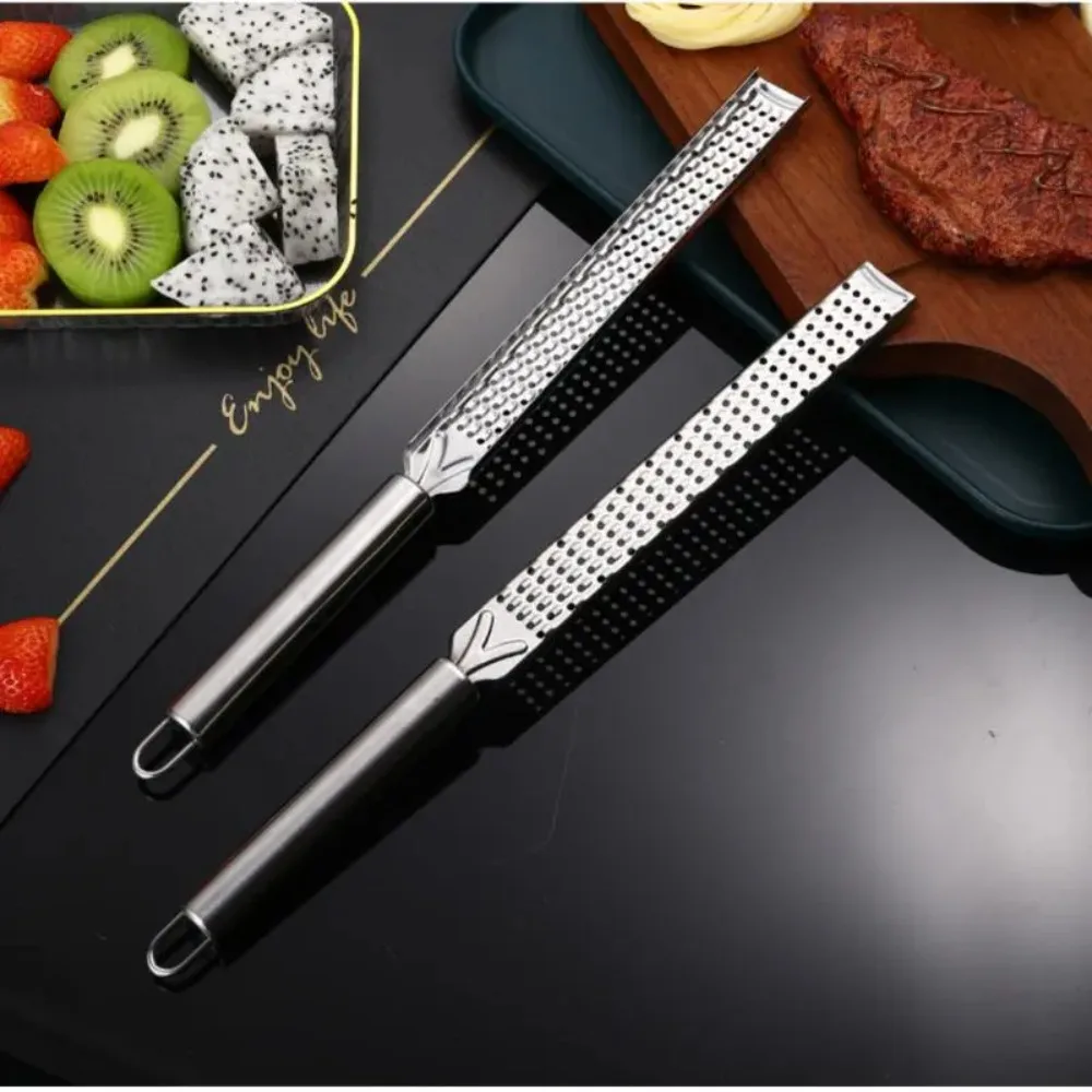 Durable Rectangle Stainless Steel Cheese Grater With Long Handle Does Not Hurt Hands Lemon Peeler Hangable Sharp Zester Fruit