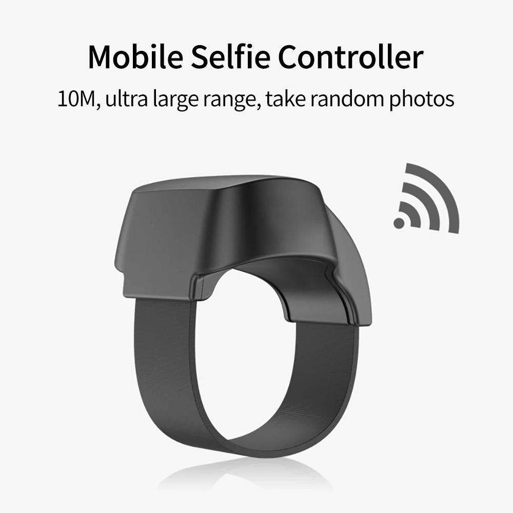Handheld Selfies Remote Bluetooth-Compatible Camera Controller Long Control Range Easy Pairing Finger Take Photo for Smartphones