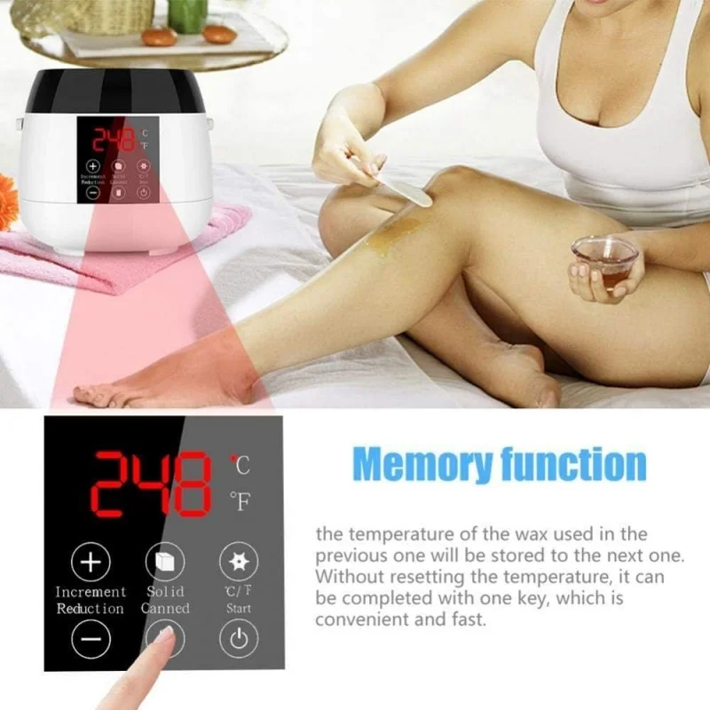 شمعة كهربائية وعاء صهر الشمع سخان إزالة الشعر بالشمع الصغير مع شاشة LED لذوبان الفاصوليا والشمع الحبيبي وشمع العسل