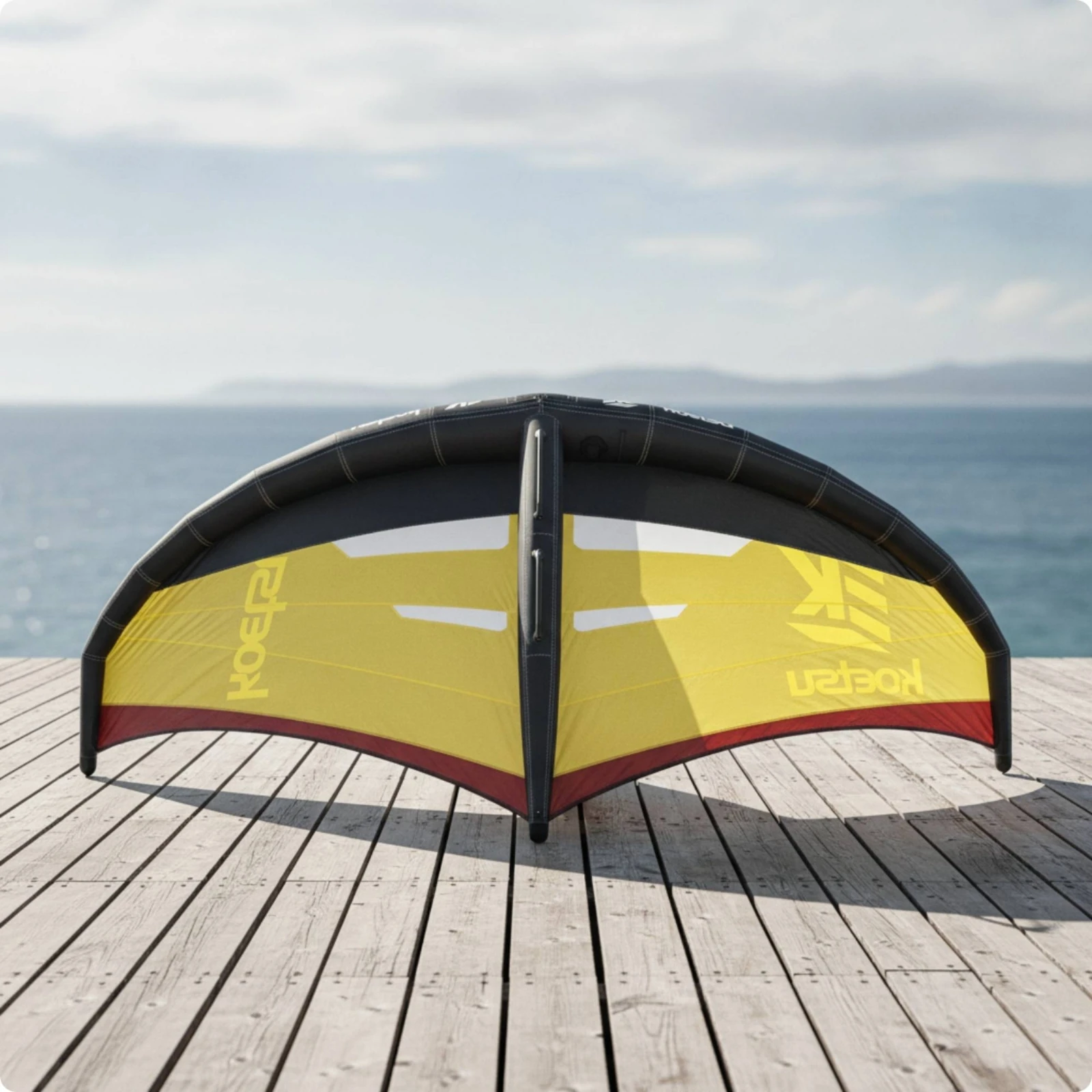 Inflatable Wing with Carbon Fiber Handle Rigid Handheld Wing with Pump Kite Portable for Foilers, Foil Boarding, Watersports