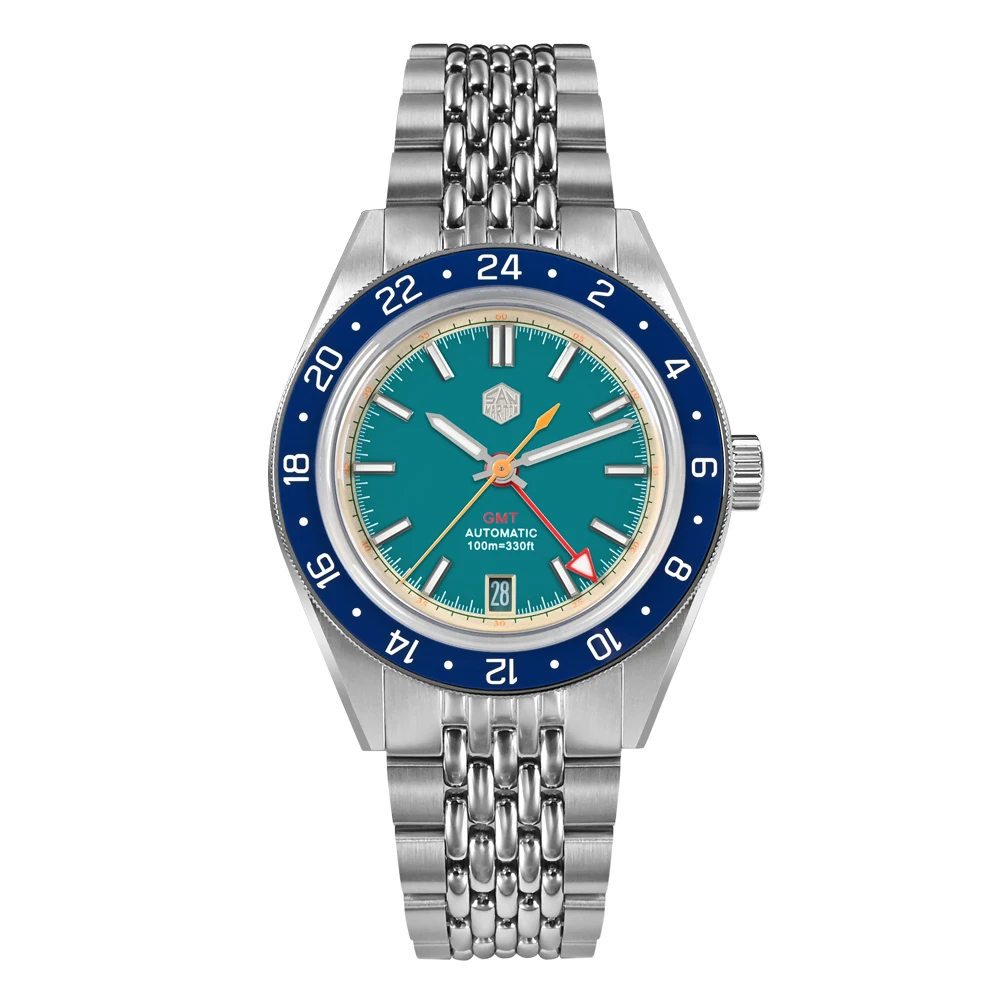 時計 SAN MARTIN automatic San Martin Original Design Fashion GMT 39.5mm Men Sports Watch