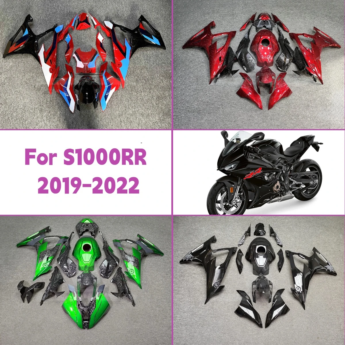 

Fairings Fit 2019-2022 S1000RR Full ABS Painted Fairing Set Injection Molded Fit for 19-22 BMW S 1000RR