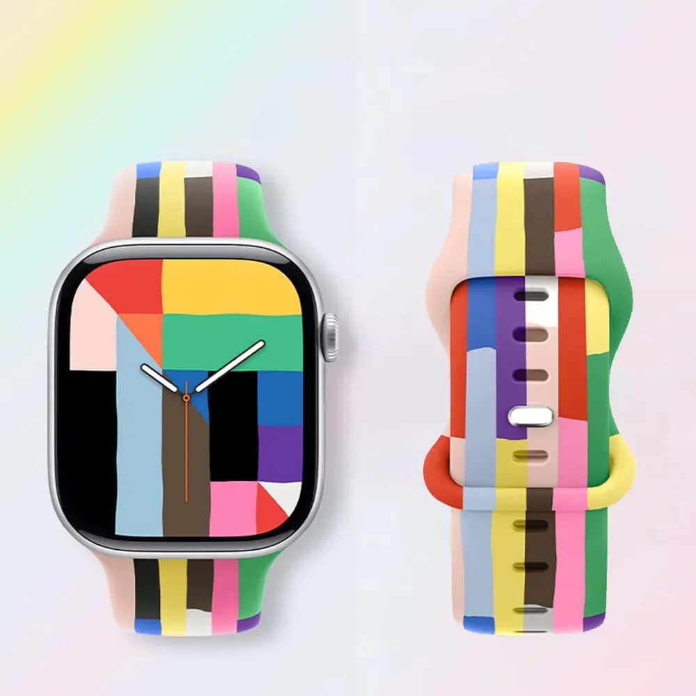 

Strap for apple watch band 44mm 40 mm 45mm 49mm 41mm 46mm 42mm silicone correas bracelet iwatch series 3 5 6 7 8 9 ultra 2 se 10