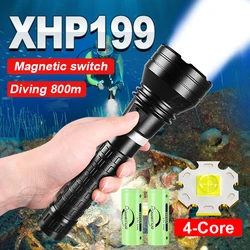 10000LM Newest XHP199 Diving Powerful IPX8 Professional Diving Torch High Power LED Flashlight Waterproof Scuba Diving Lantern