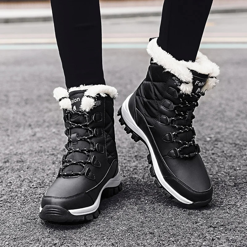 Winter Boots for Women High Quality Snow Boots Platform Thick Sole Outdoor Anti Slip Comfortable Work Shoes Warm Cotton Boots