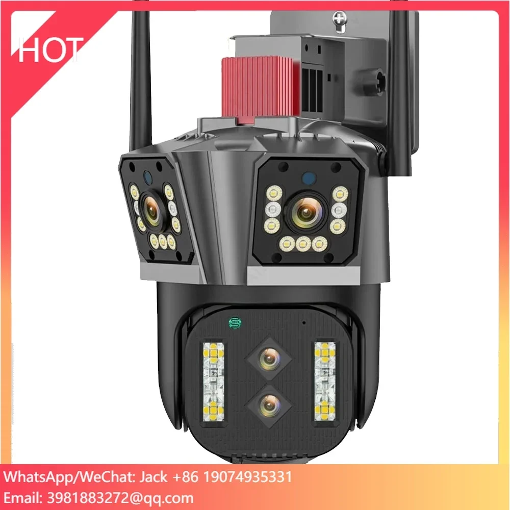 

8K 10X Zooming Cctv Wireless Wifi Camera Two Way Audio Baby Waterproof Four Lens Night Vision Network Camera