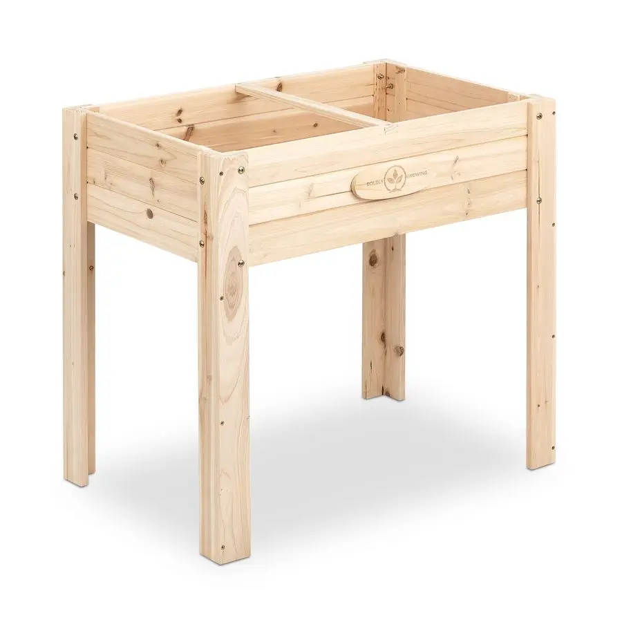 

Growing Cedar Raised Planter Box with Legs Elevated Wood Raised Garden Bed Kit Grow Herbs and Vegetables Outdoors Naturally RotR