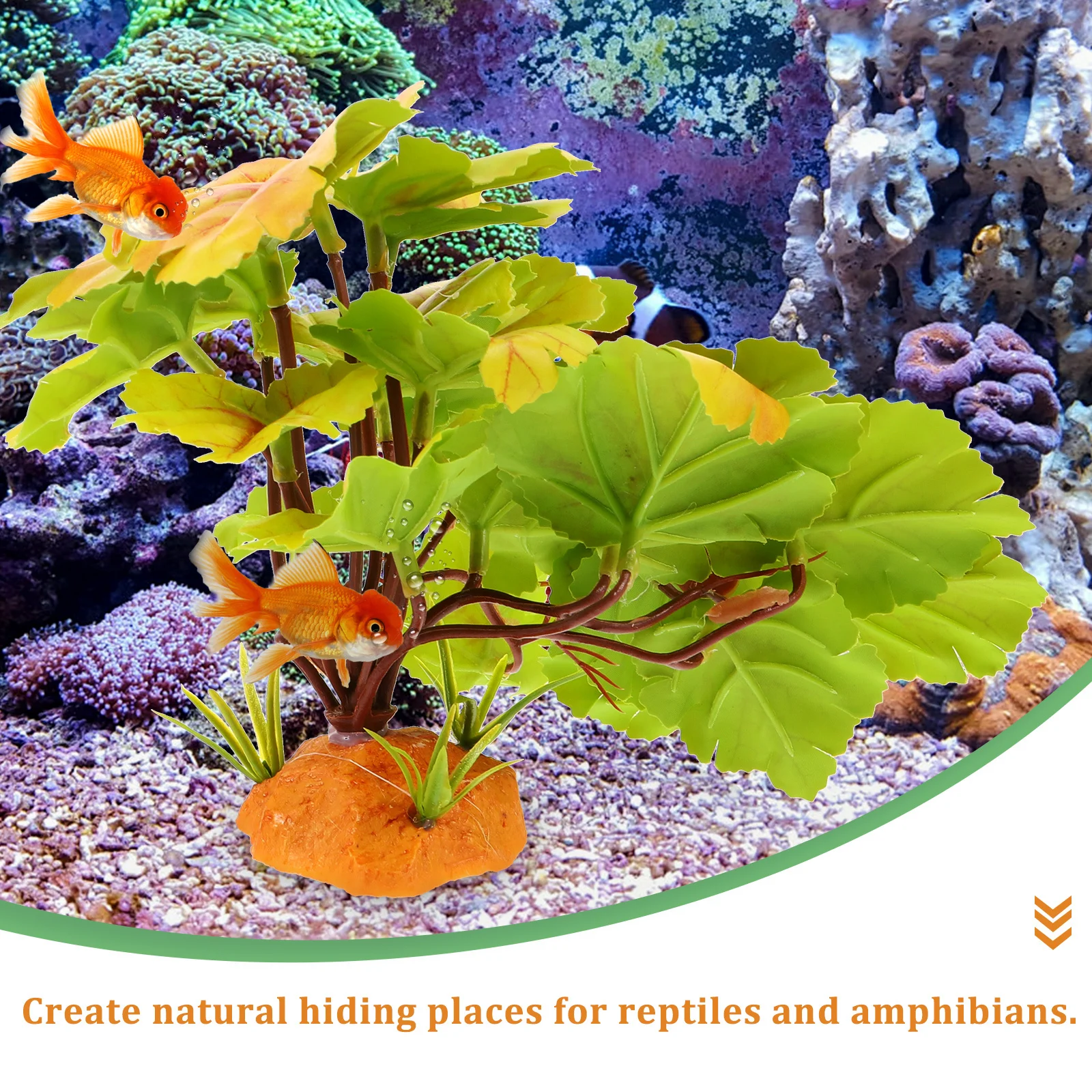 

Reptile Tank Decorative Fake Plastic Plant Simulation Terrarium Ornament Lifelike Artificial Plant for Aquarium Fish Tank Snake