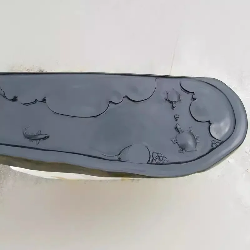 Natural stone material light luxury Kung Fu tea tray lotus pond fun tea table ribbon pattern drainage tea sea Wujinshi - view 3
