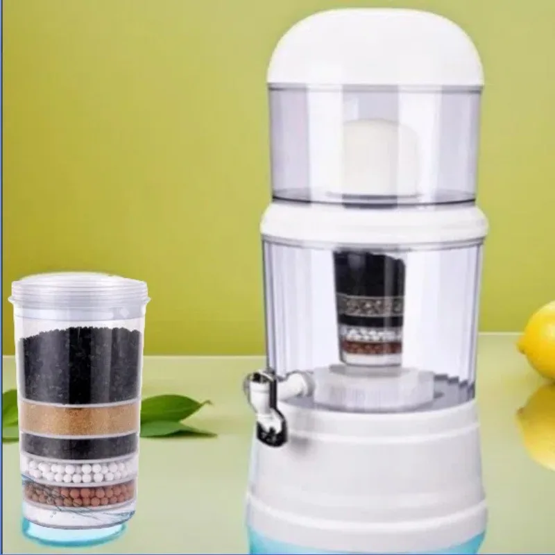 Tap water filter bucket all-in-one machine Direct drinking water dispenser Kitchen household purification bucket Desktop plus
