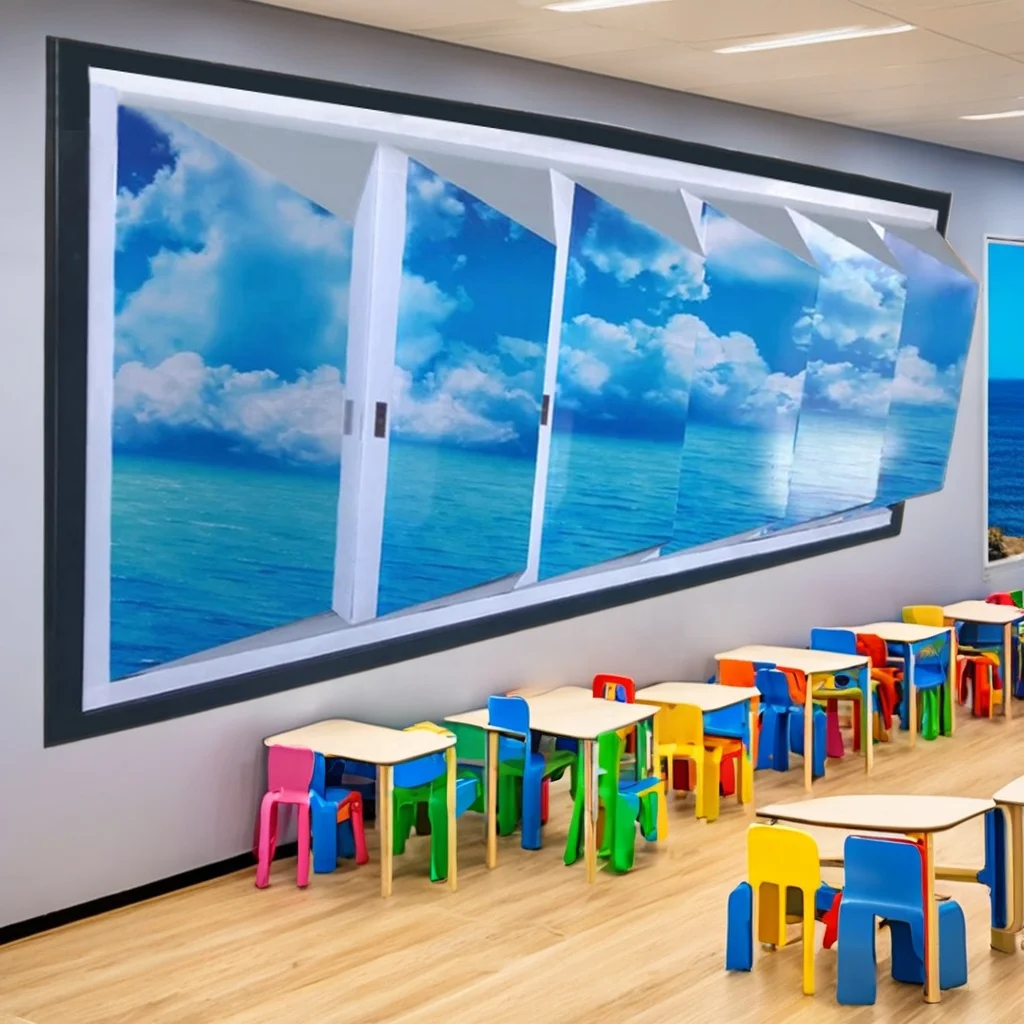 الوهم البصري يفتح الباب إلى البحر، لوحة ثلاثية الأبعاد ثلاثية الأبعاد للجدران، عرض علمي، ألعاب علمية، ألعاب تفاعلية #3