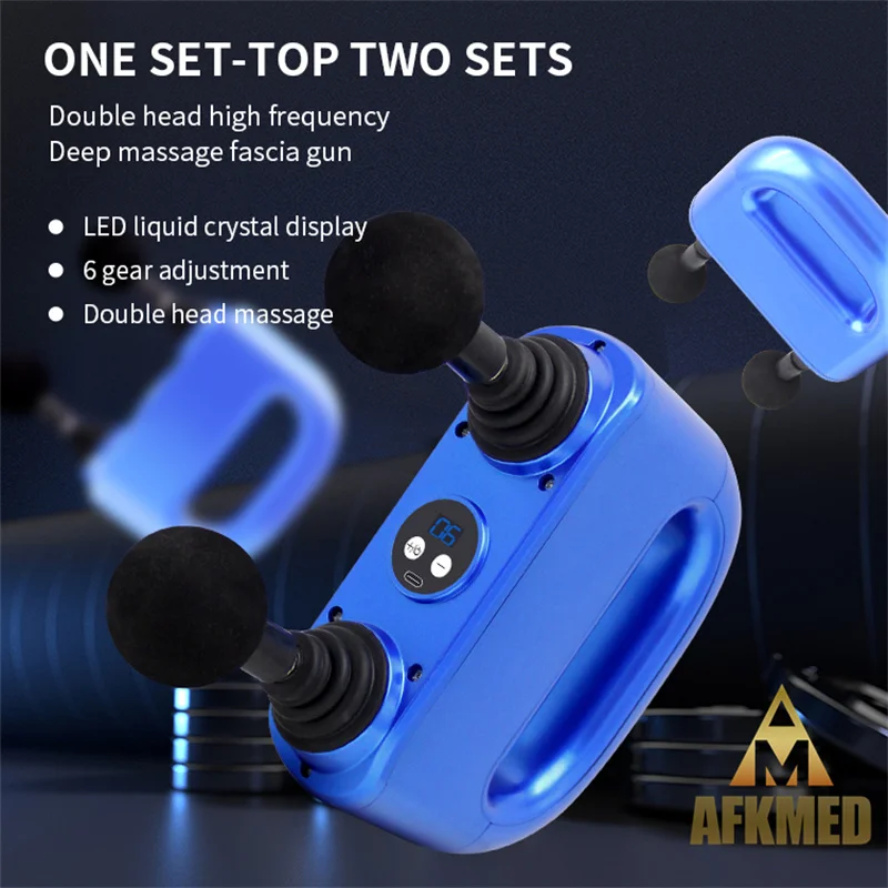 Double Head Fascial Gun Type Mini Massger Pocket Massager Gun for Fitness Massage Relaxation Mini Fascia Gun Massager