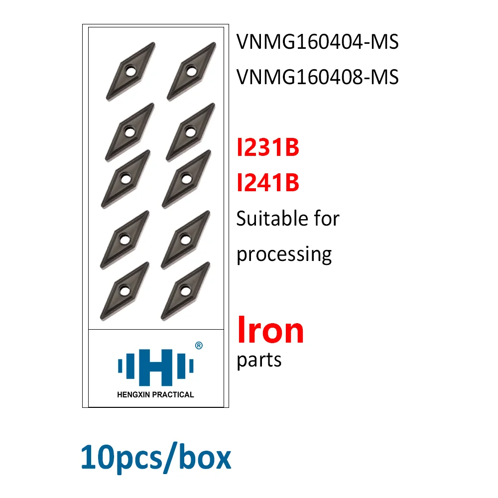 HENGXIN VNMG VNMG160404 VNMG160408  VNMG Wrought iron Carbide Inserts VNMG160404MS External Turning Tools CNC Lathe Cutter Tools