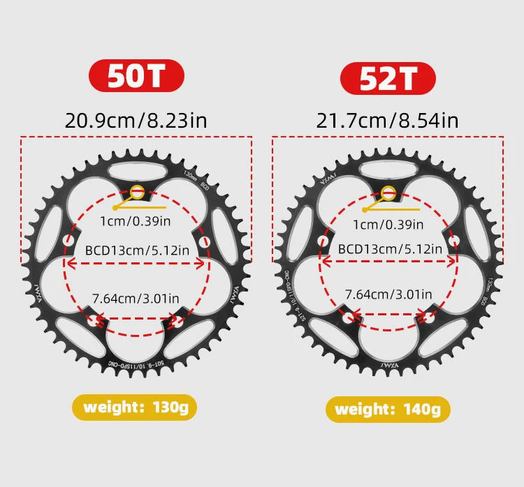 VXM Road Bicycle Folding Bike 130BCD Crank Aluminum Narrow Wide Chainring 38 42 48 52 60T Chainwheel Disc Sprocket Tooth Single