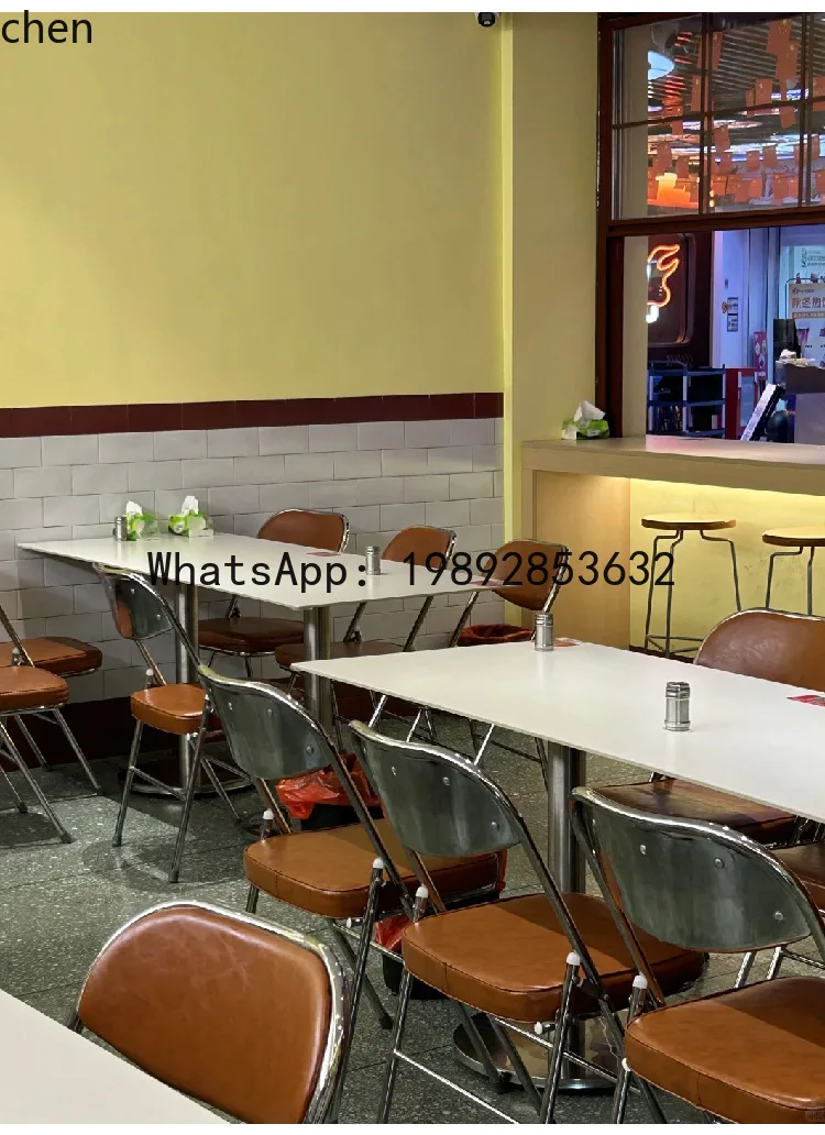 X7  Light Luxury Rock Board Table Minimalist Restaurant Dining Table and Chair Combination Waterproof Folding Chair