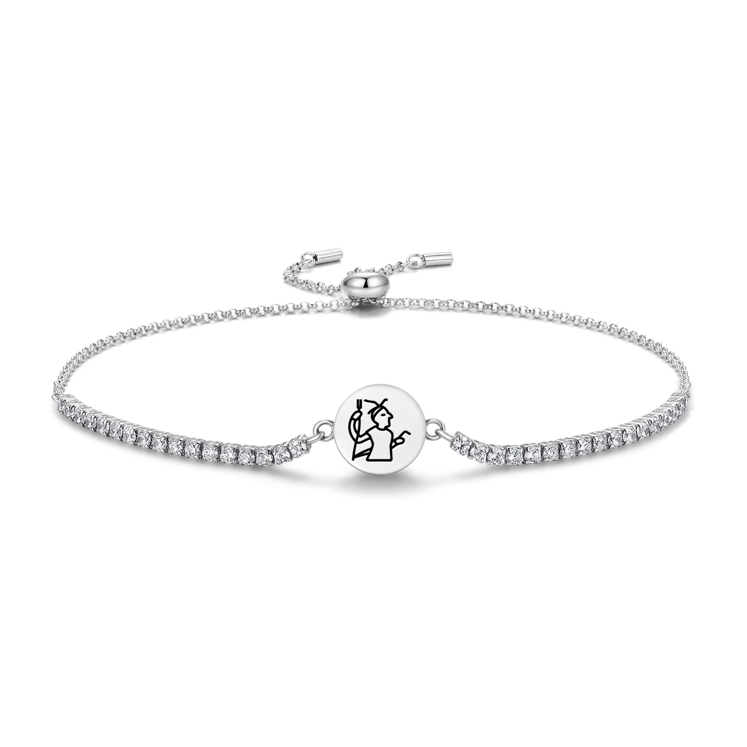 Persian Verethragna Bracelet 925 Sterling Silver Symbol Adjustable Tennis Zircon Chain for Women Jewelry Fashion