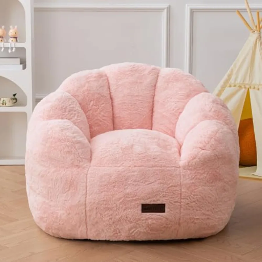 

Bean Bag Chair Floral Shaped Bean Bag Sofa Plush Faux Fur Toddler Couch with Petal Backrest for Boys Girls Stuffed Cozy Sofa fo